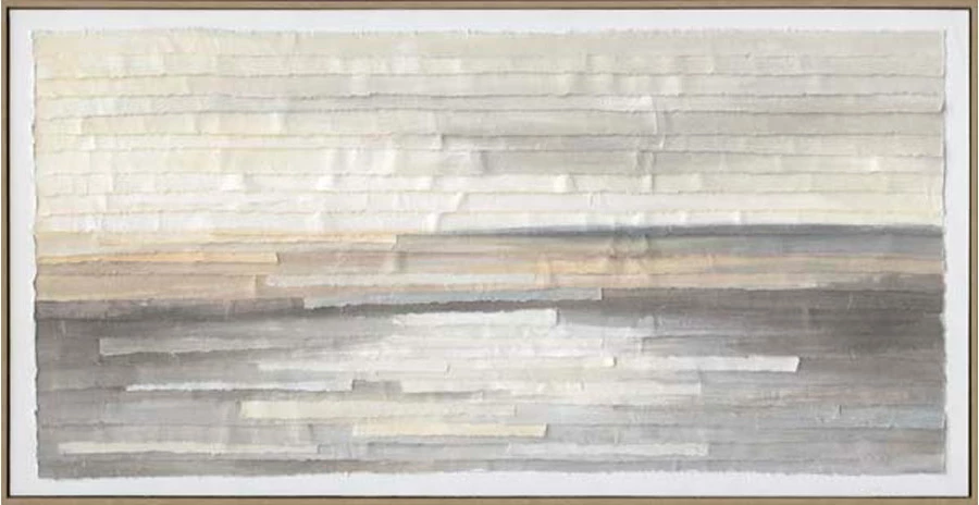 Pikturë dekorative INOLA, kanavacë, ngjyrë e bardhë, bezhë, gri, dru natyral, 60x120x4cm