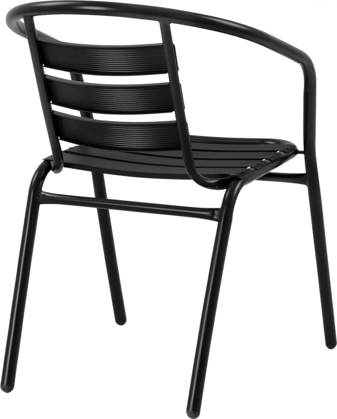 Karrige Laura metalike e zezë me feta alumini FH5037.03 54x59x73cm