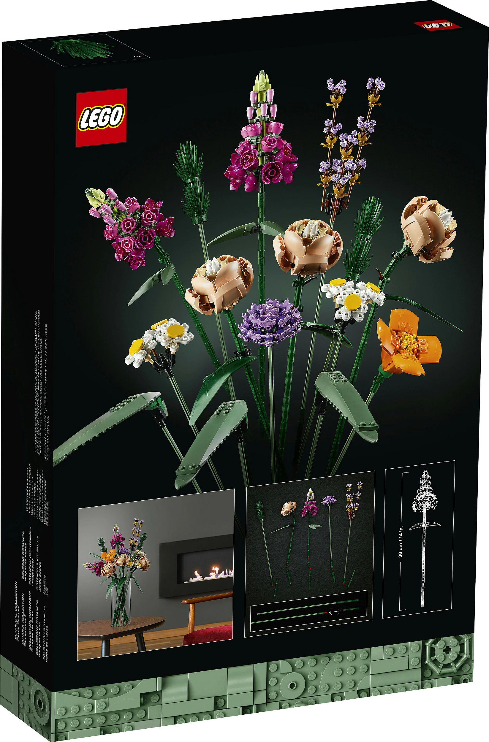 Set ndërtimi LEGO ICONS Flower Bouquet, 756 pjesë, shumëngjyrësh