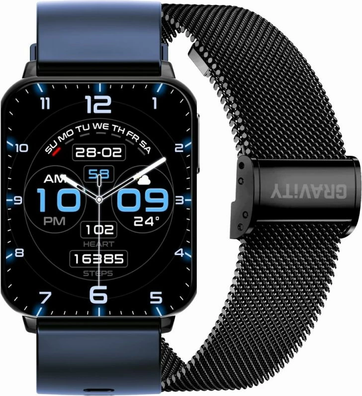 Smartwatch Gravity unisex, zi/blu e errët