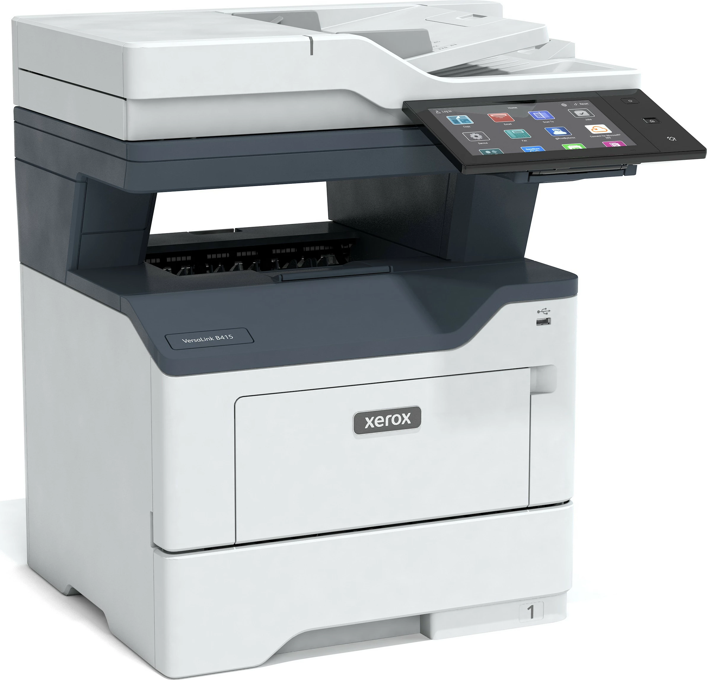 Printer multifunksional Xerox VersaLink B415DN, mono, USB/LAN, skanim/kopje/faks, duplex, gri/kaltër