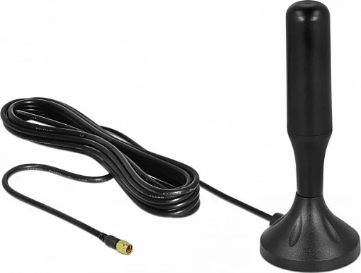 Antenë LTE DeLOCK, SMA mashkull, 3–5 dBi, kabllo 3 m, bazë magnetike, e zezë