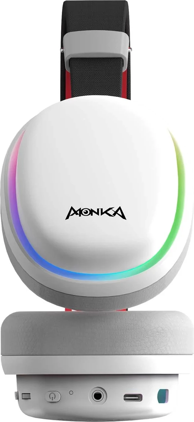 Kufje gaming wireless Marvo Monka Echo HG9069W, Bluetooth 5.2, RGB, mikrofon i ndashëm, të bardha