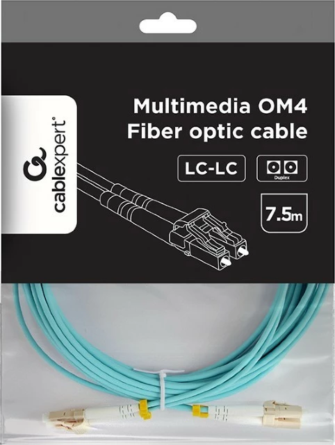 Kabllo optike multimode Gembird CFO-MDOM4-LC/LC-7.5M, 7.5m, LC/LC, Turkeze