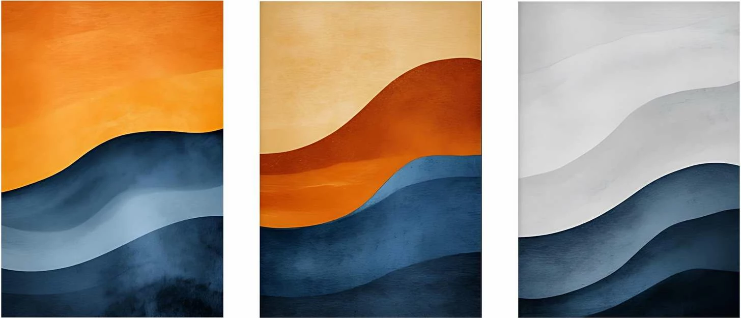 Pikturë dekorative me kornizë MDF (3 copë), Wallity, Mp3-00102, 50x70cm