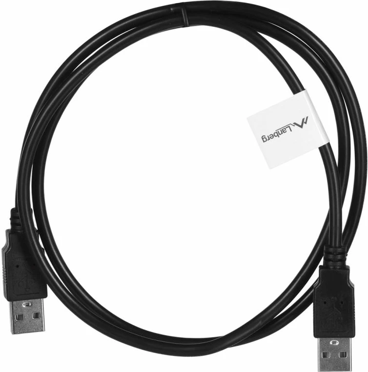 Kabllo USB-A Lanberg CA-USBA-20CU-0010-BK, i zi, 1m
