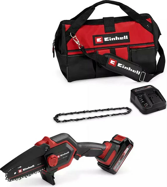 Sharrë zinxhiri me bateri Einhell GE-PS 18/15 Li, Power X-Change, 18V, Li-Ion 2.5Ah, e zezë/kuqe