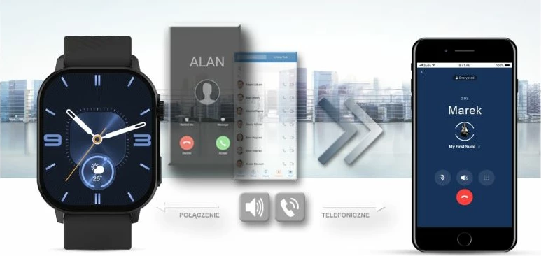 Smartwatch Gravity për meshkuj, e zezë