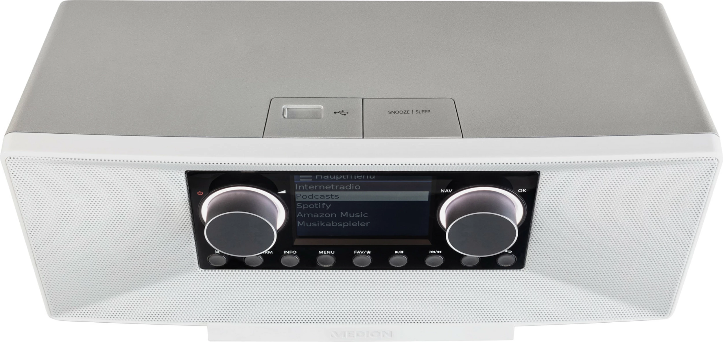 Radio internet Medion LIFE P85333, DAB+/FM/AM, 12 W, ekran 7.1", Bluetooth/Wi‑Fi, e bardhë
