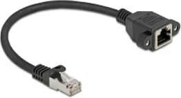 Kabllo rrjeti DeLOCK 90773, Cat6a, 0.25 m, RJ45 mashkull në RJ45 femër, S/FTP, e zezë