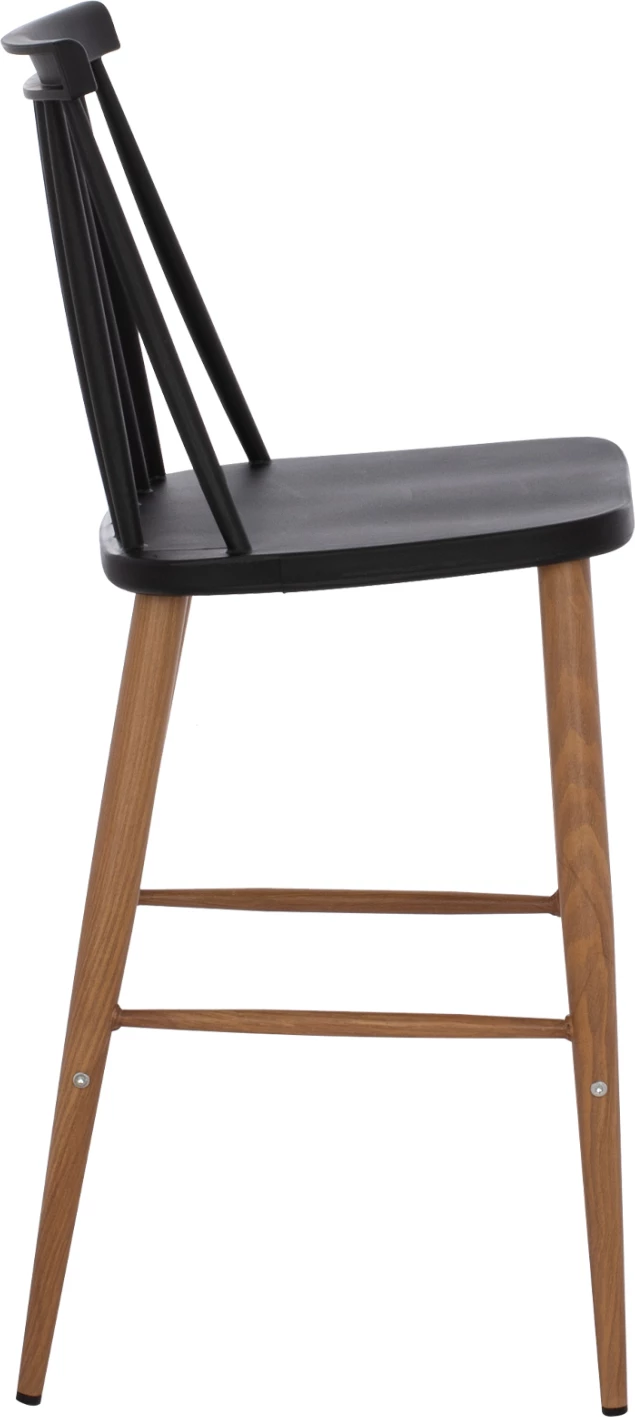 Karrige për bar FH9300.02, ngjyrë e zezë dhe natyrale, 43x45x97 cm, set prej 2 copë