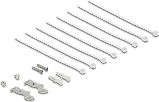 Patch panel rrjeti DeLOCK Mini Desktop, 8 porta RJ45 Cat6A i ekranizum, metal, montim DIN/mur/tavolinë, i zi