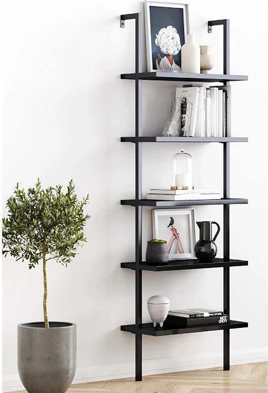 Raft librash Harris, ngjyrë e zezë, 70x22x200cm