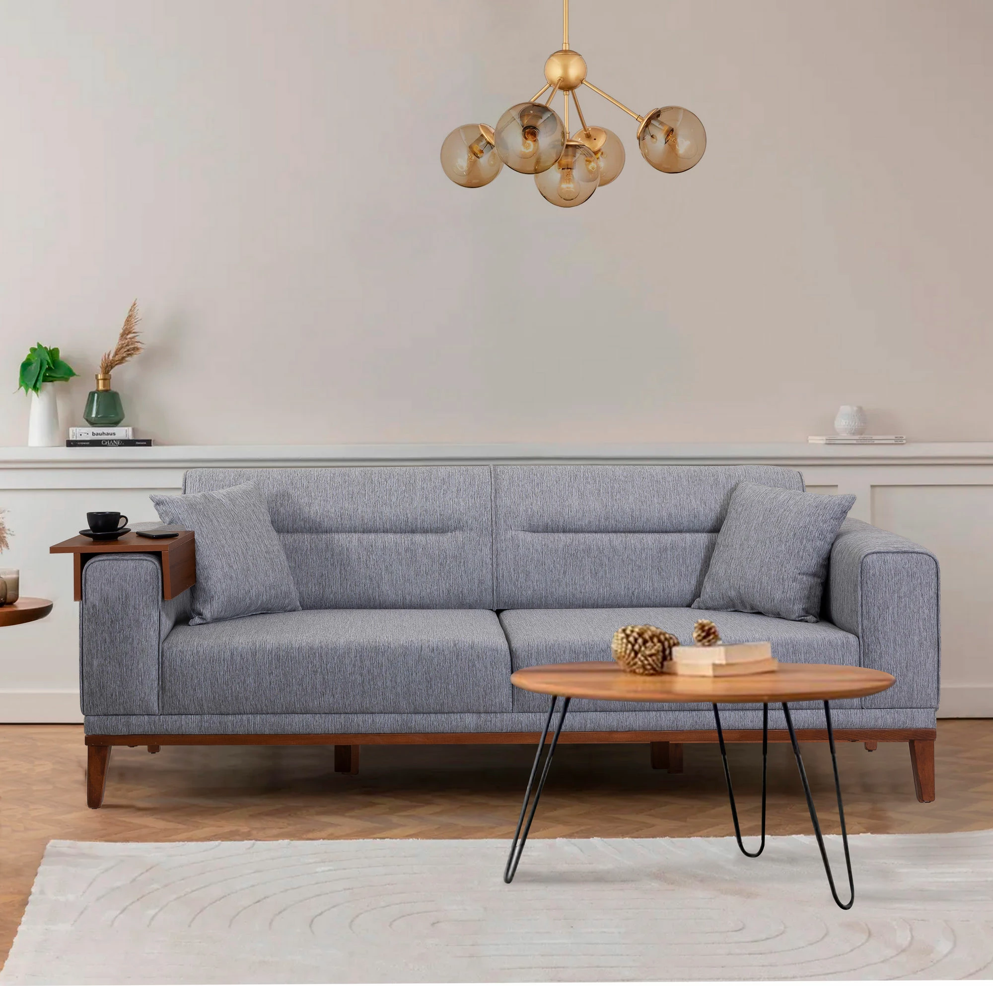 Set divani-krevat Atelier del Sofa, Liones, ngjyrë gri
