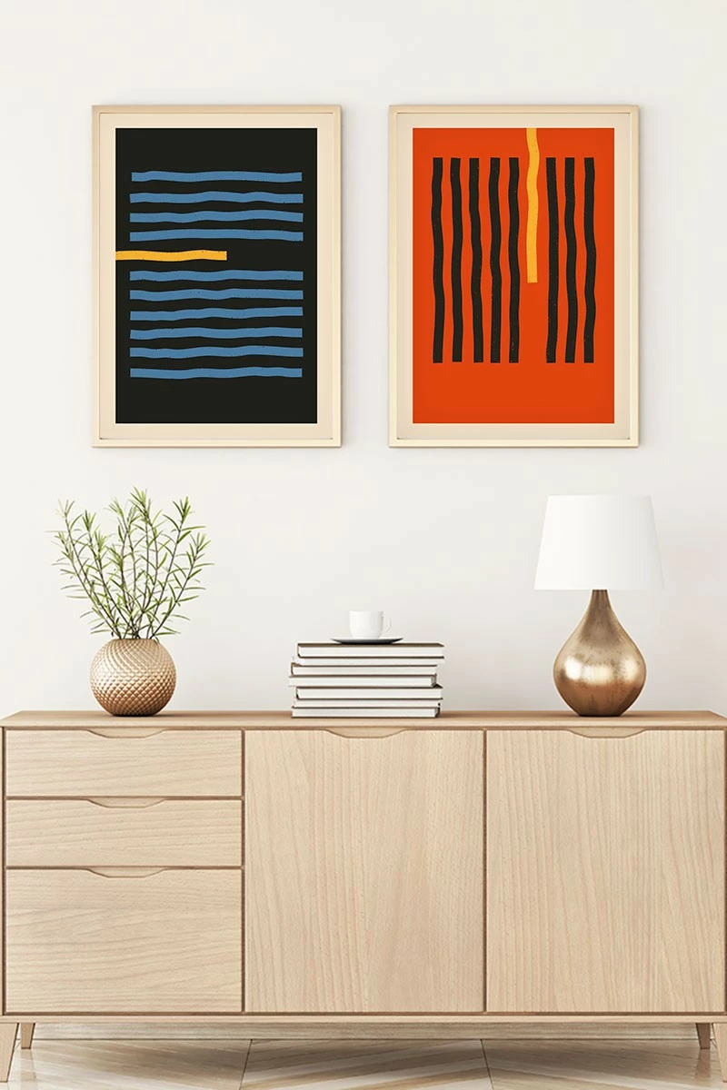 Pikturë dekorative me kornizë MDF (2 copë), Wallity, Huhu129, 30x40