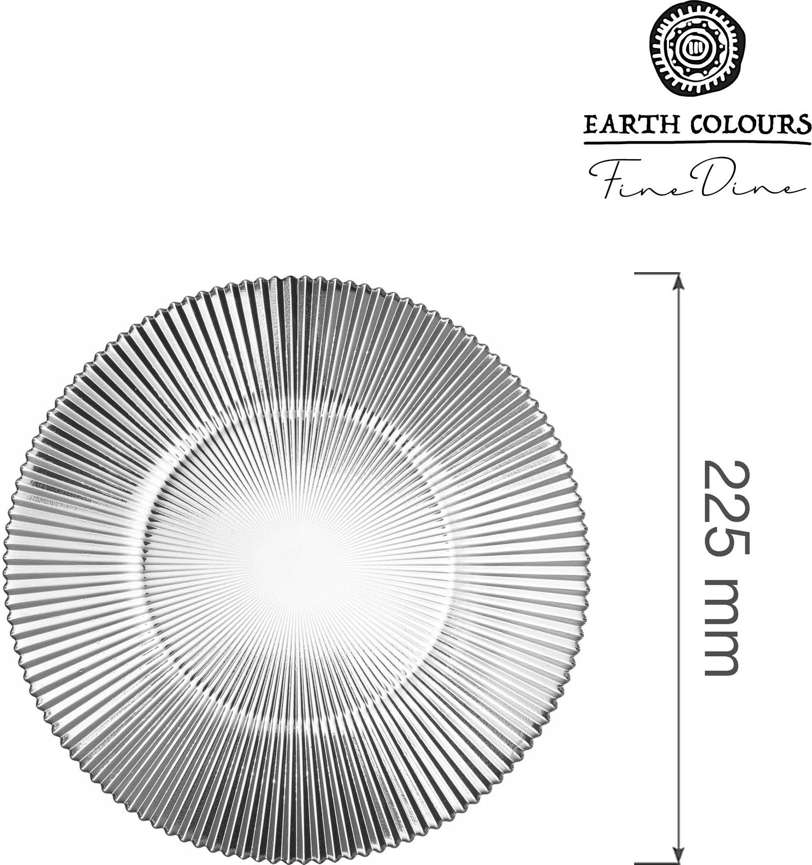 Pjatë e sheshtë Fine Dine Aura Ø225mm, set 6 copë, transparente