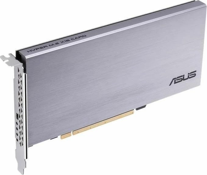 Kartë adapter PCIe në M.2 Asus Hyper M.2 X16 Card V2 90MC06P0-M0EAY0, PCIe 3.0 x16, 4x M.2 NVMe M-Key, argjend