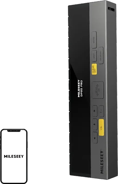 Distancmetër lazer Mileseey DP 20 Pro 120 m, Bluetooth, OLED, e zez/gri, set me çantë