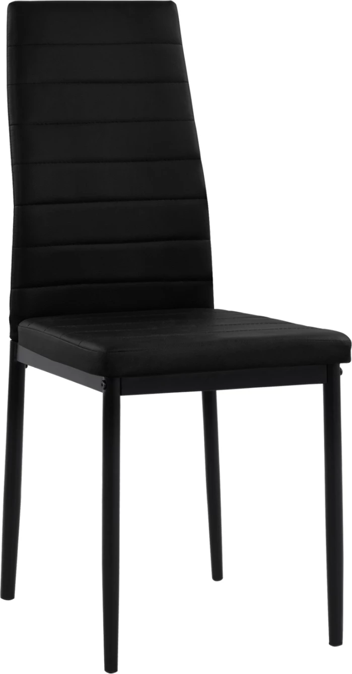 Karrige metalike Lady FH0037.12, kornizë metalike e zezë PU, set prej 4 copash, 40x48x95 cm