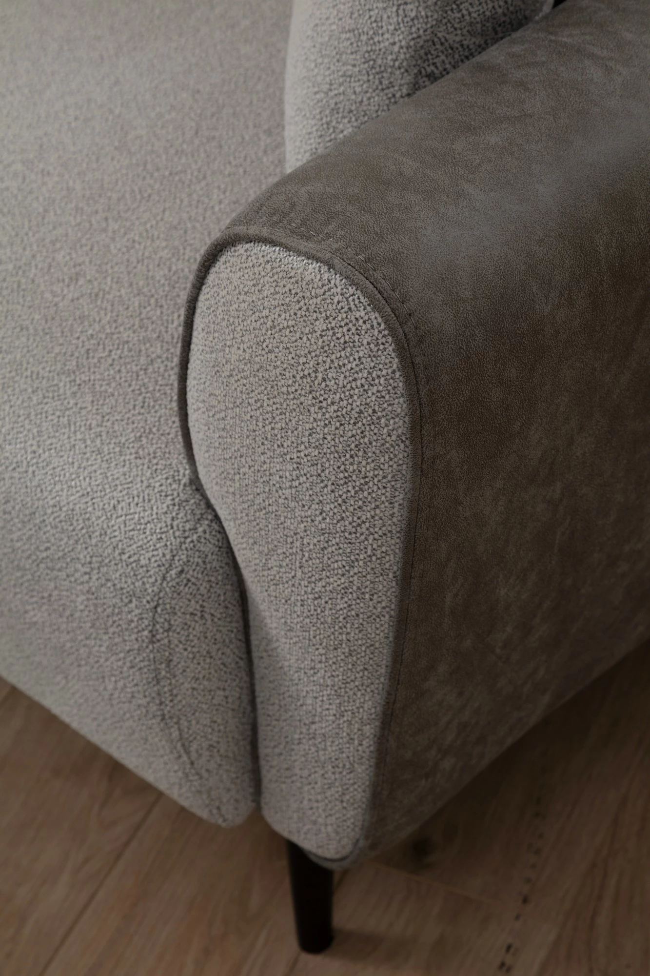 Divan-krevat treshe, Atelier del Sofa, aren, ngjyrë gri