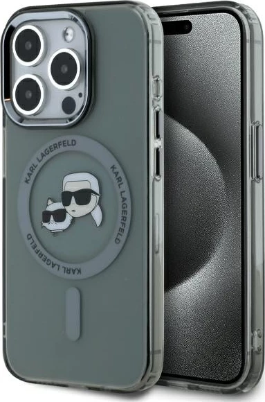 Mbështjellës Karl Lagerfeld KLHMP15XHLSKCK për iPhone 15 Pro Max 6.7", hardcase, MagSafe, i zi