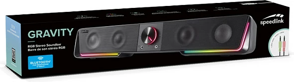 Soundbar Speedlink GRAVITY RGB, 6W, 4 Ω, 18000 Hz, e zezë