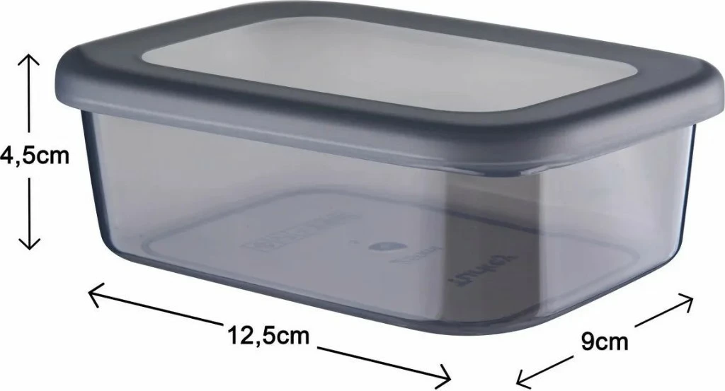 Set kuti plastike për organizim (12 copë), Hermia Concept, anthracite, 250ml