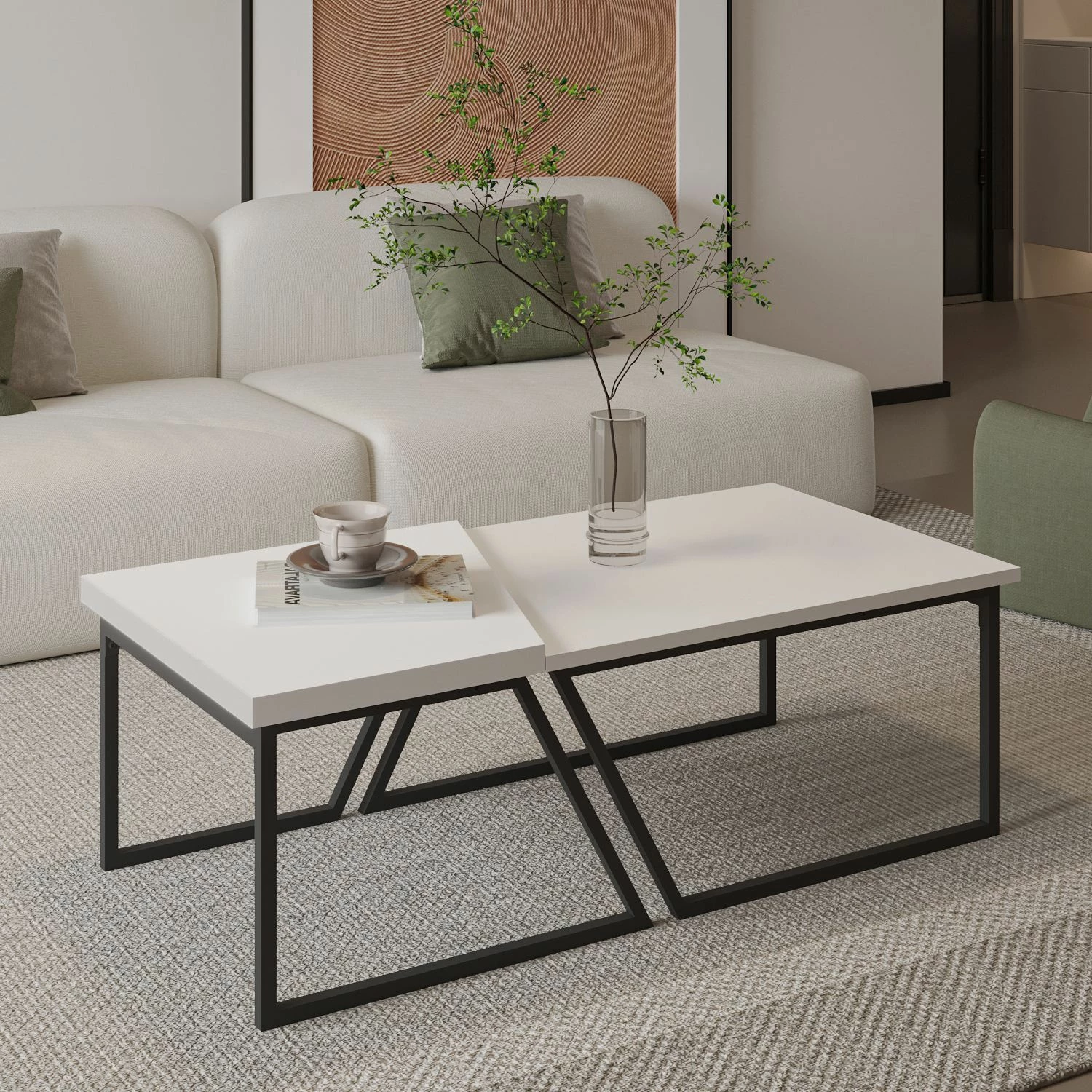 Set tavolinash kafeje Skye Decor, Verona P0024623, e bardhë