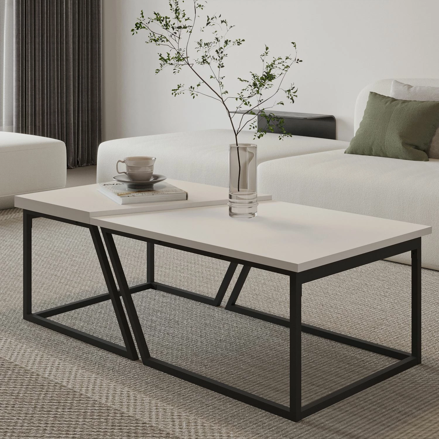 Set tavolinash kafeje Skye Decor, Verona P0024623, e bardhë