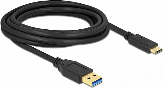Kabllo USB DeLOCK SuperSpeed USB-A në USB-C, 3 m, 5 Gbit/s, e zezë