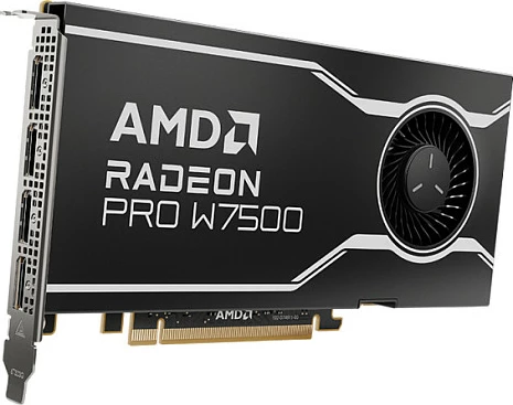 Kartë grafike AMD Radeon Pro W7500, 8GB GDDR6, PCIe 4.0 x8, 4x DisplayPort 2.1, e zezë