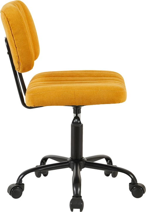 Karrige zyre Warra, material stof, ngjyrë e verdhë, 50x52x76-86cm