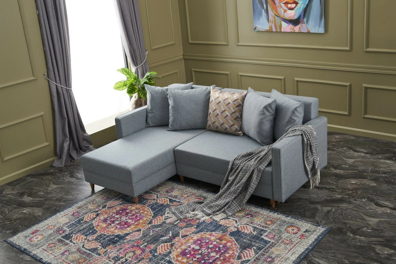 Kënd-sofë krevati Atelier del Sofa, Aydam, kënd majtas, ngjyrë kaltër