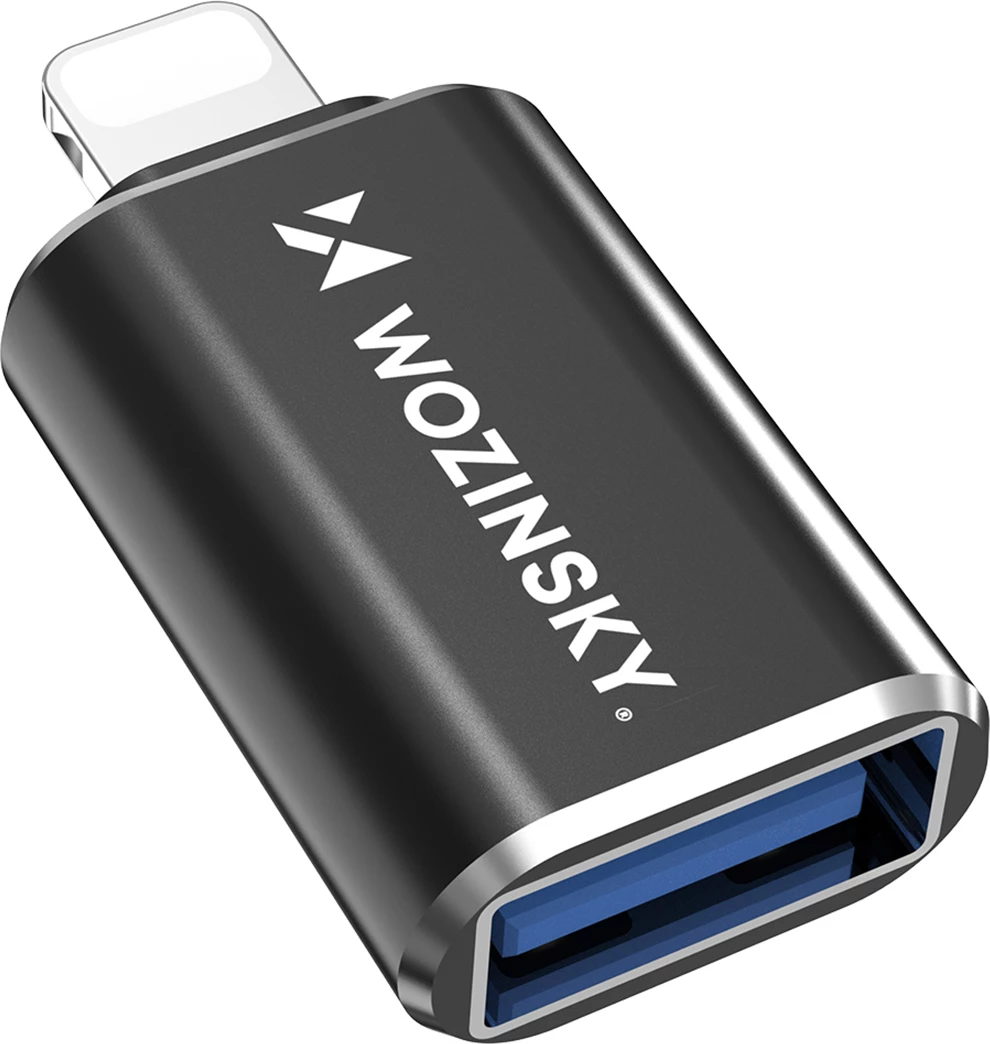 Adapter OTG Lightning në USB-A, Wozinsky WALA-01, karikim i shpejtë dhe sinkronizim, e zezë