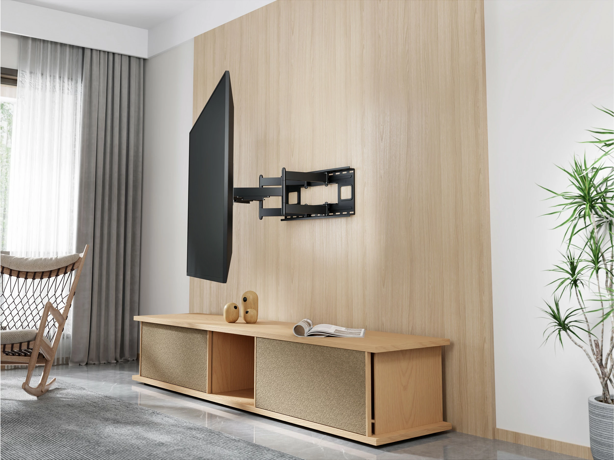 Mbajtëse muri për TV Equip Heavy-Duty Full Motion, 60-120", VESA deri 900x600, 120 kg, e zezë
