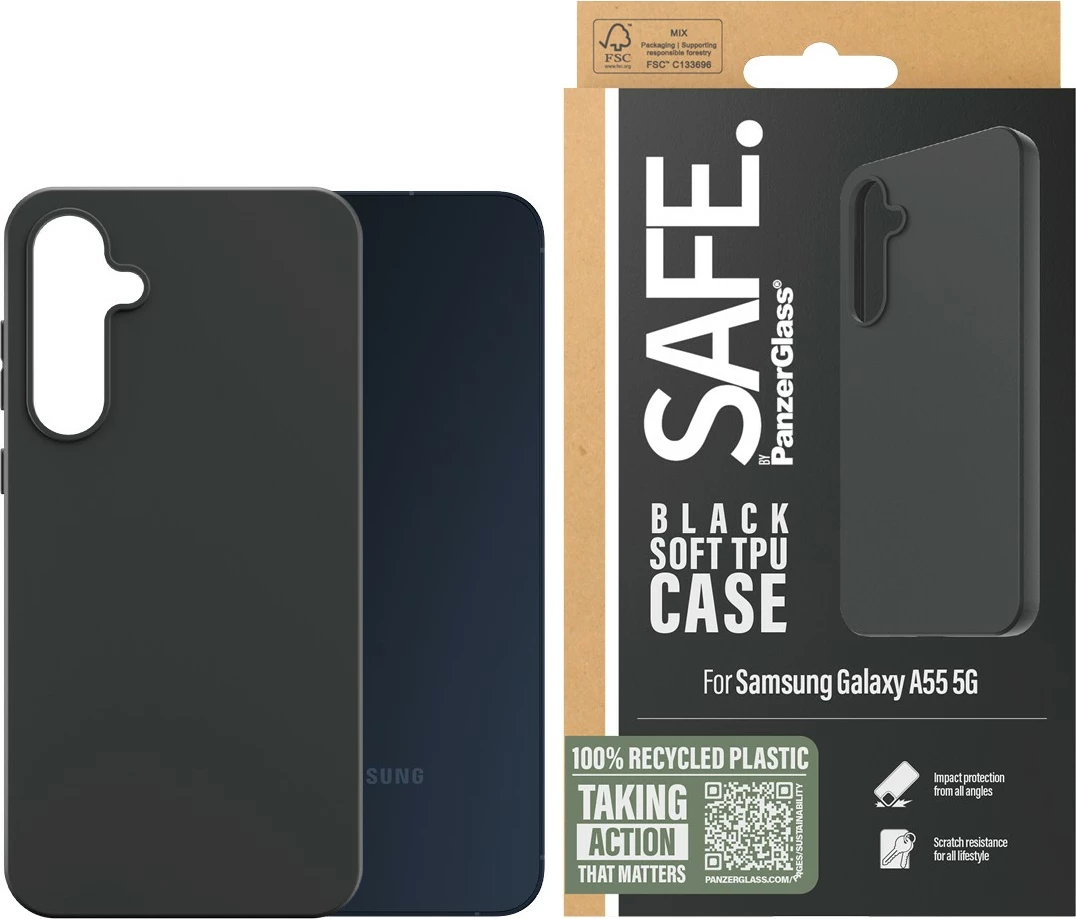 Mbështjellës PanzerGlass Samsung A55 5G, i zi
