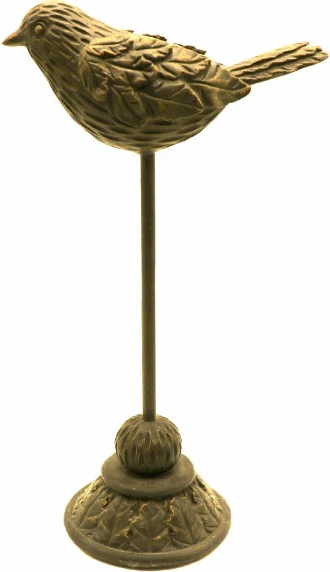 Dekor zog FUGLE, polirezine, ngjyrë ari antik, 18x10x32cm