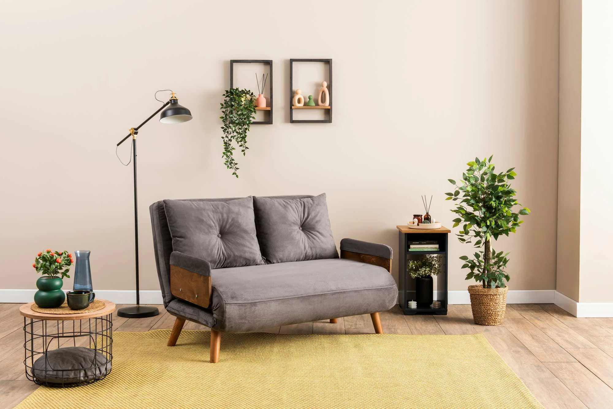 Divan-krevat dy vendësh, Cosmo, ngjyrë gri