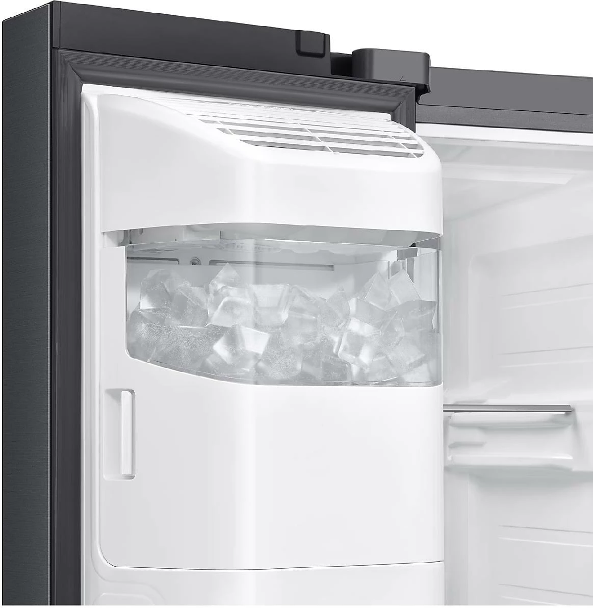 Frigorifer side-by-side Samsung SBS RS70F64KETEO 635 L, dispenser ujë dhe akull, Wi‑Fi SmartThings, AI Energy, klasë E, e zezë matte metal