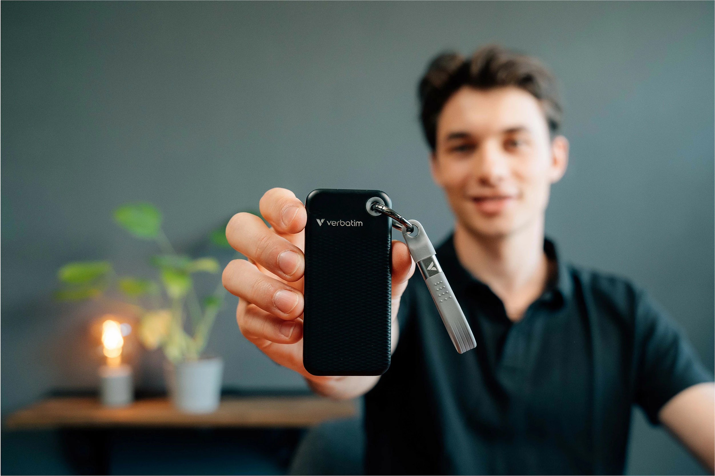 SSD i jashtëm Verbatim Pocket 1TB, USB-C, USB 3.2 Gen 2, 1000MB/s, i zi/gri