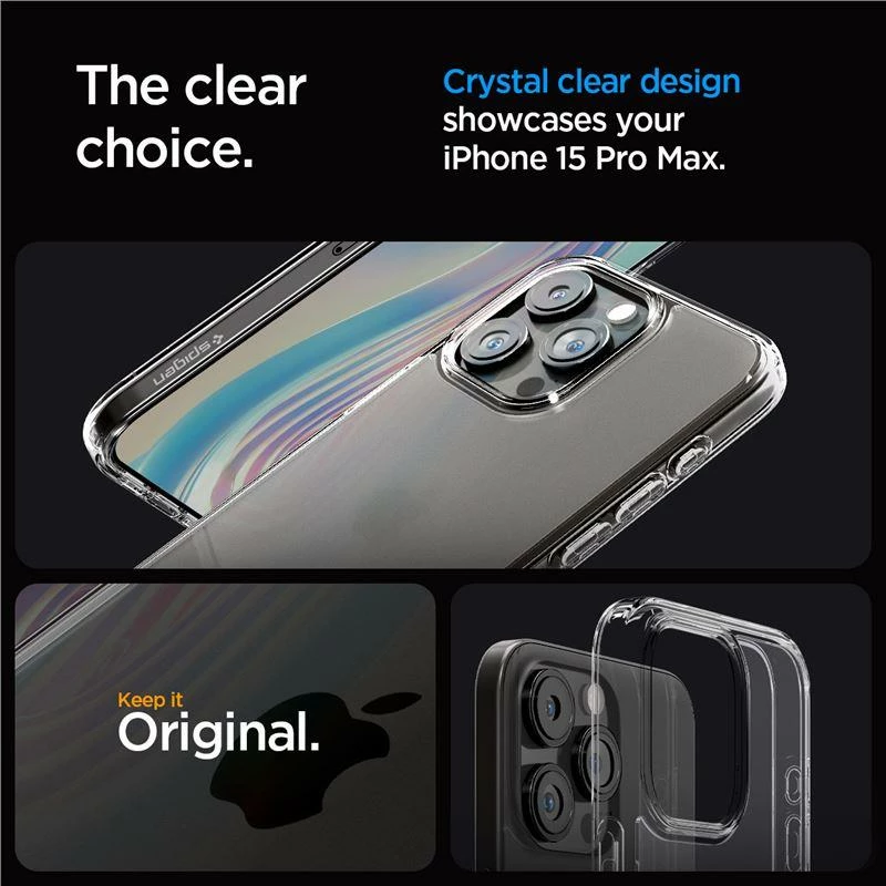 Mbështjellës Spigen Ultra Hybrid për iPhone 15 Pro Max, frost clear