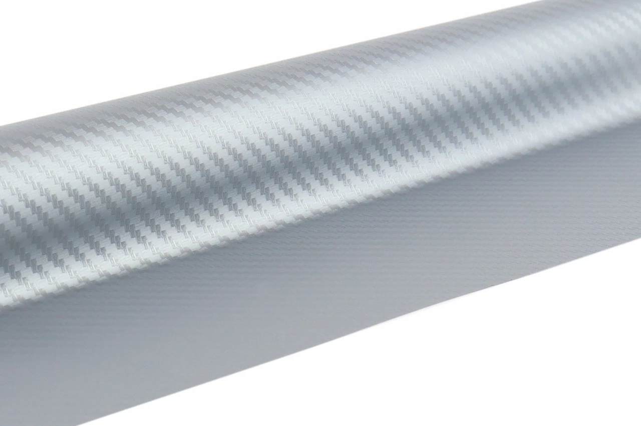 Folie 3D Karboni e Argjendtë 30 cm x 150 cm