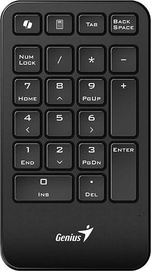 Tastierë numerike wireless Genius NumPad 1000, 2.4GHz, 21 taste, tast Microsoft Copilot, layout US INTL, e zezë, me adapter USB dhe 2x AAA