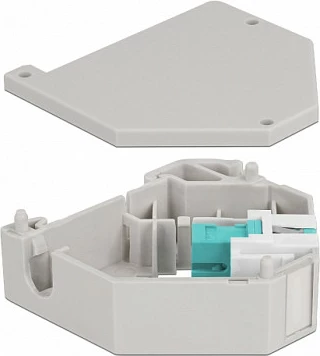 Adapter DIN rail DeLOCK Keystone SC Simplex, SC femër në SC femër, aqua/gri/bardh