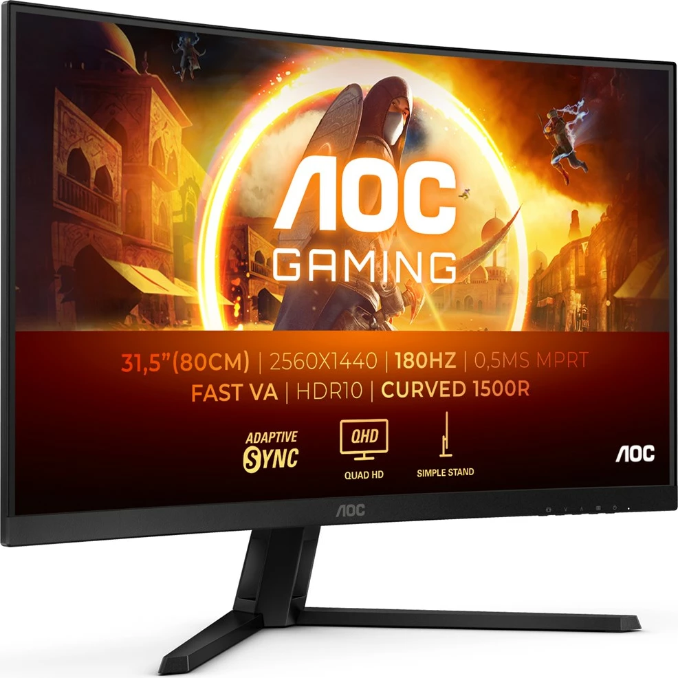 AOC Gaming CQ32G4VE 31.5" QHD 180Hz Curved - Fast VA, 0.5ms, HDR10, FreeSync Premium