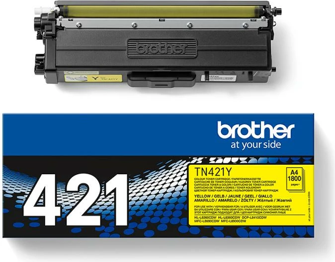 Toner Brother TN-421Y, rendiment 1,800 faqe, i verdhë