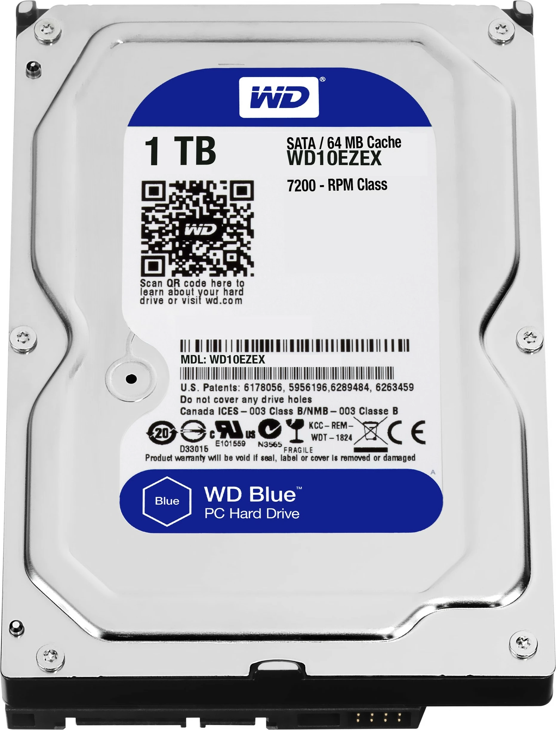 Hard disk Western Digital Blue, 1 TB, 7200 RPM, 64 MB, 3.5", Serial ATA III