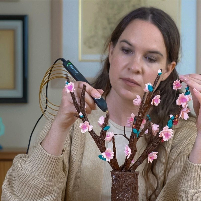 3D pen 3Doodler Flow Essentials Set (FLOW) për filament 1.75 mm, e zezë, set me spula 8 ngjyra