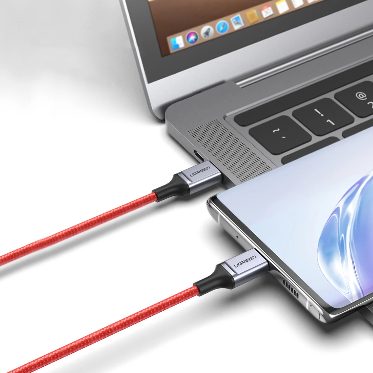 Kabllo USB-C në USB-C Ugreen US294, 1m, 3A, 480Mb/s, Kuqe