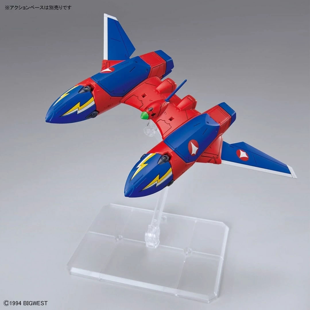Model ndërtimi Bandai HG 1/100 Macross VF-19 Custom Fire Valkyrie me Sound Booster, i kuq